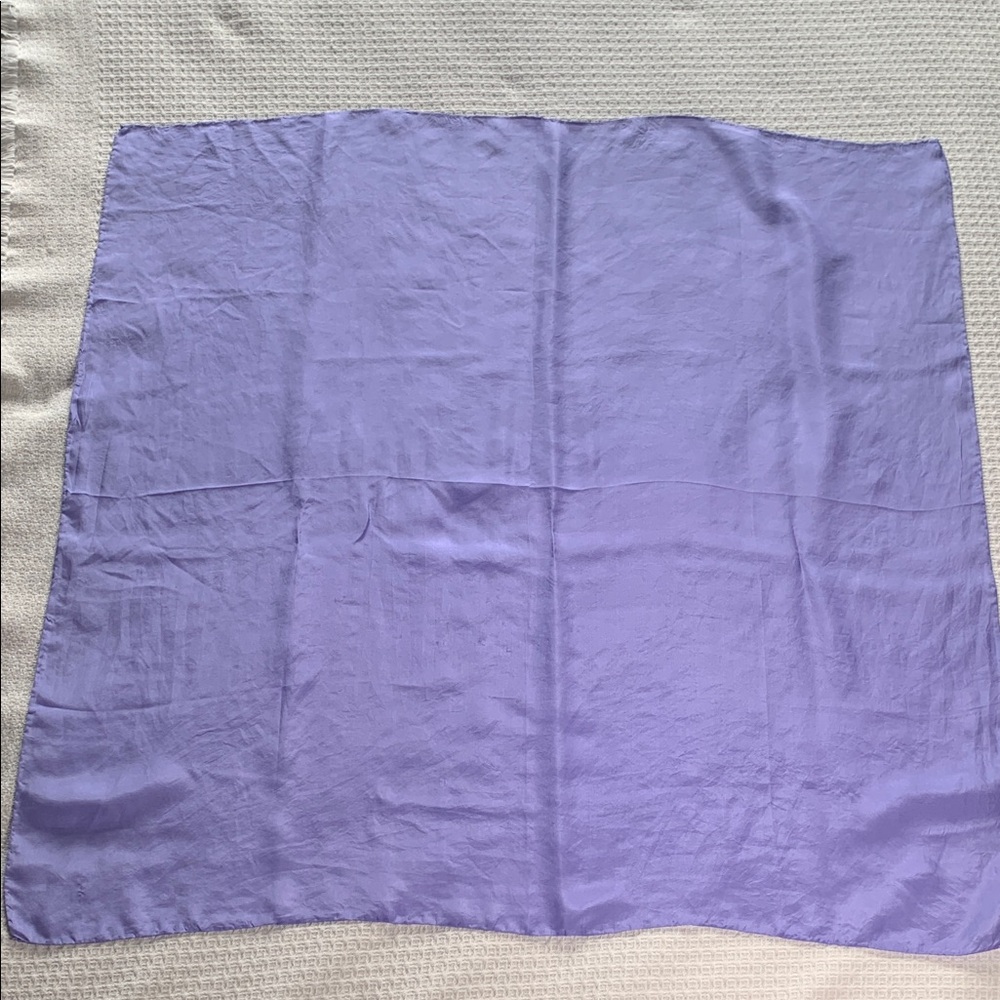 Purple Solid Square Silk Scarf - image 1